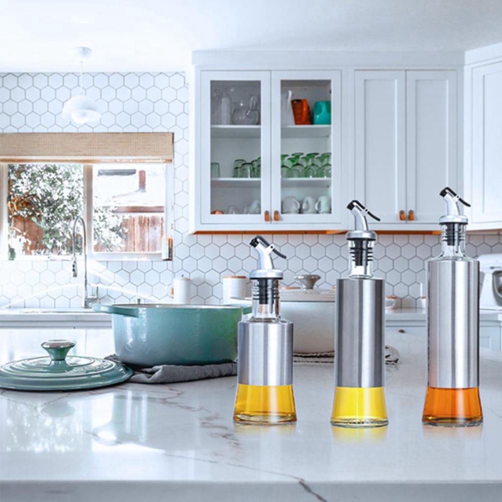 Vinegar Olive Oil Stainless Steel Oil Kettle Seasoning Storage Dispenser Cooking Tools Wine Bottle