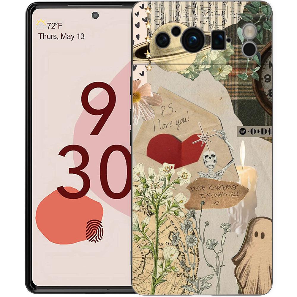 

Чехол для телефона Google Pixel 8 A 7 6 Pro 6A 5G, черный, мягкий противоударный чехол, силиконовый чехол из ТПУ, милый маленький призрак Pixel 6A