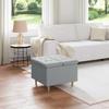 Storage Ottoman with Cushion Light Grey 60 x 60 x 45 cm Fabric