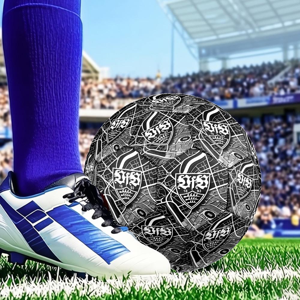 Fc Crest Design Printed Size 5 Soccer Ball - Durable, Machine-stitched, Soft and Comfortable, Suitable for Training and Matches Gift