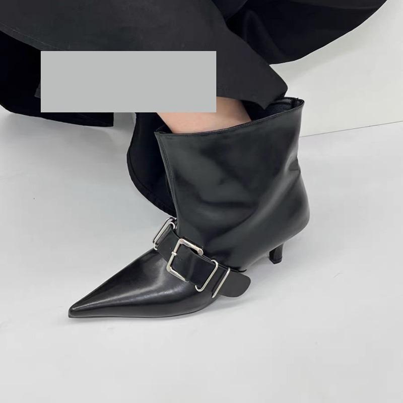 Designer 2025 New Women Ankle Boots Dress Party Chelsea Boots Sexy Pointed Toe High Heels Shoes Winter Woman Pumps Mujer