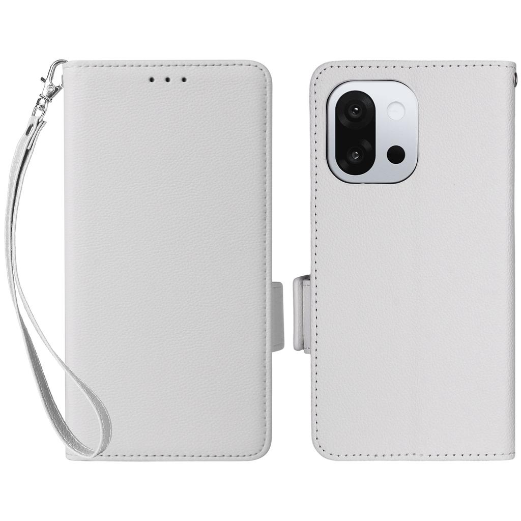 For OnePlus 13T 5G Case with Wrist Strap Litchi Texture PU Leather Wallet Phone Cover