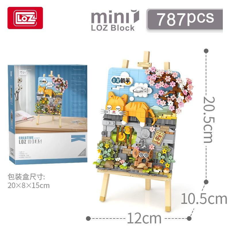 Loz Blocks Fun Creative 3D Painting Cat Educational Building Bricks Art Toys For Girl Present New Year Gift Christmas Santa