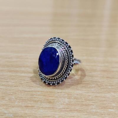 Lapislazuli Oval Edelstein Handgefertigter Designer Boho Ring, 925 Sterling Silber Ring, Geschenk für Sie, Statement Schmuck, Jubiläumsring