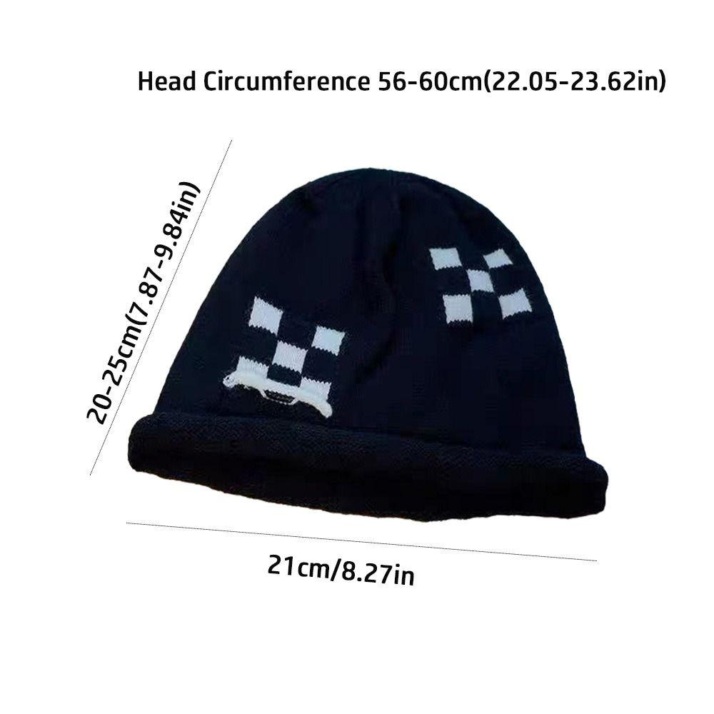 Keep Warm Drawstring Knitted Hat Warm Cold Proof Pullover Cap Plush Ear Protection Hat Cold Weather