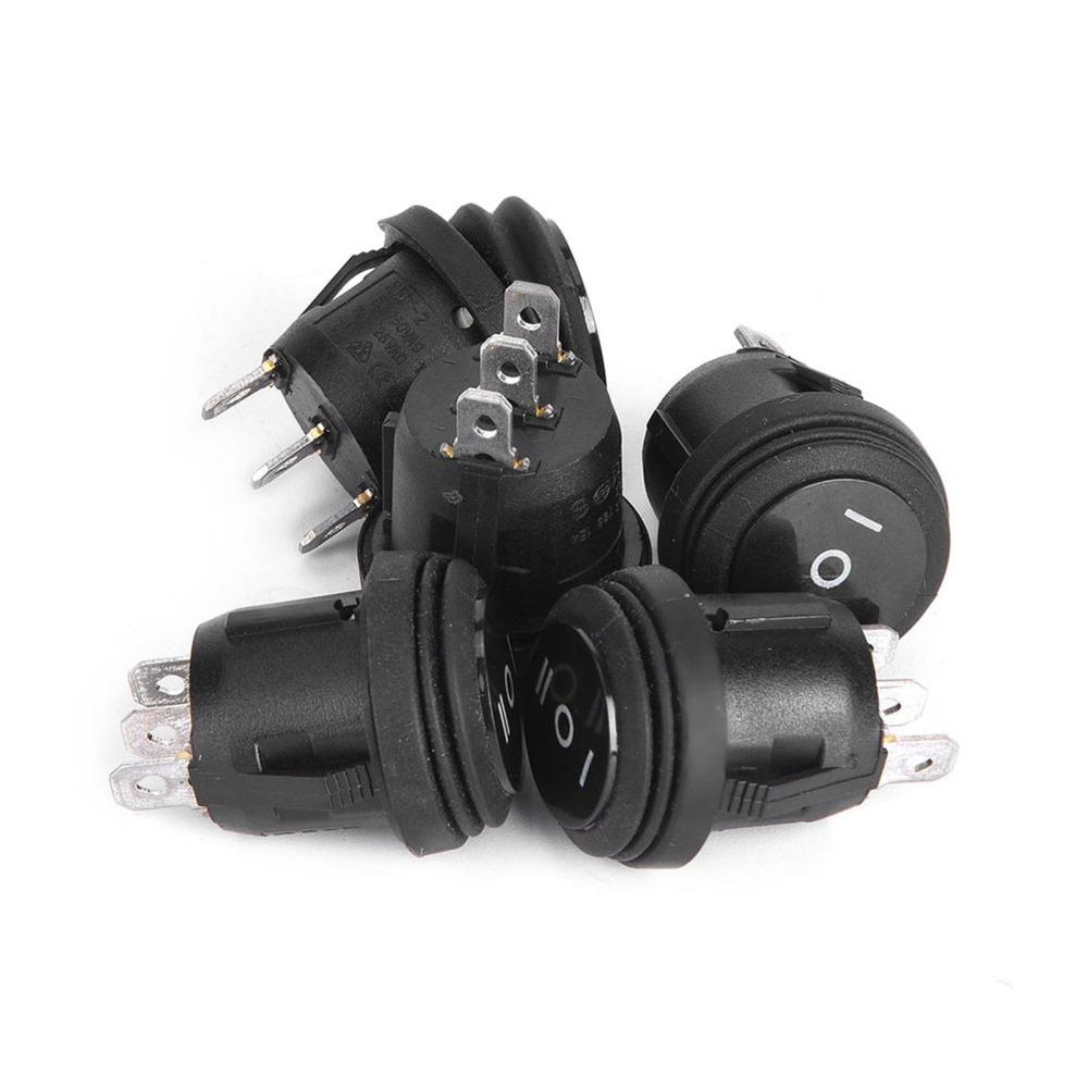 5 STÜCK Schwarzer Wippschalter 3 Pin SPDT Schalter Langlebiger SPST Schalter Marine