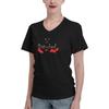 KJDMHMTE Damen T-Shirts Disturbed Band V-Ausschnitt T-Shirt Kurzarm Laufshirts Sommer Shirt Athletisch(2)