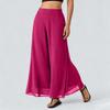 Women’s Loose Fit Chiffon Wide Leg Pants High Waist Long Flowing Trousers Casual Lightweight Comfortable Design