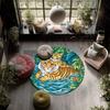 Bamboo Forest Tiger,Round Area Rug,Carpet Rug for Living Room Bedroom Sofa Playroom Decor,Non-slip Floor Mat