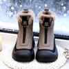 Women's Retro Zipper Fashion Lightweight Soft Sole Winter Warm Plush Snow Boots Lined with Fleece Non-slip Casual Sports Cotton Boots