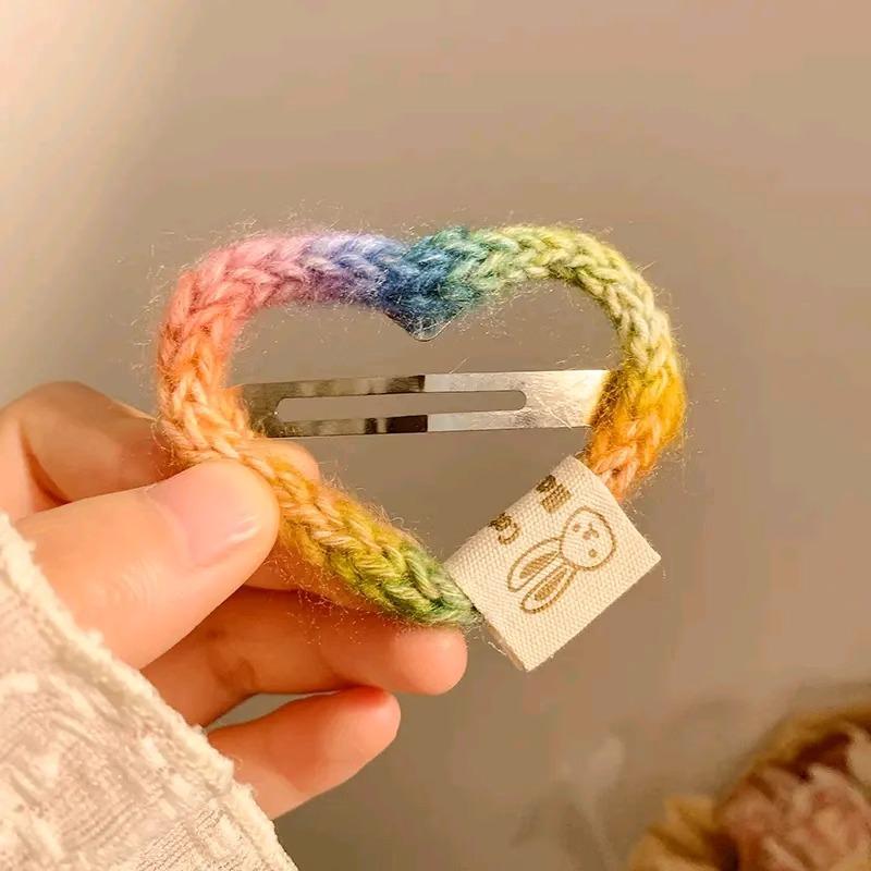 Fashion Handmade Plush Hair Clips For Women Sweet Star Heart Hair Clamp Side Bang Barrettes Hair Accessories Baby Hairpins