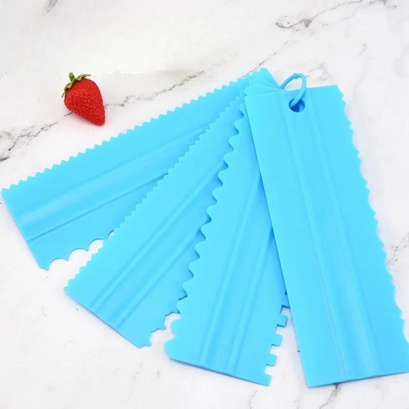 4pcs/set cream scraper PP Cream Smoother Pastry Icing Combs Spatulas DIY Baking Tools bakery accessories Cake Decorating Comb