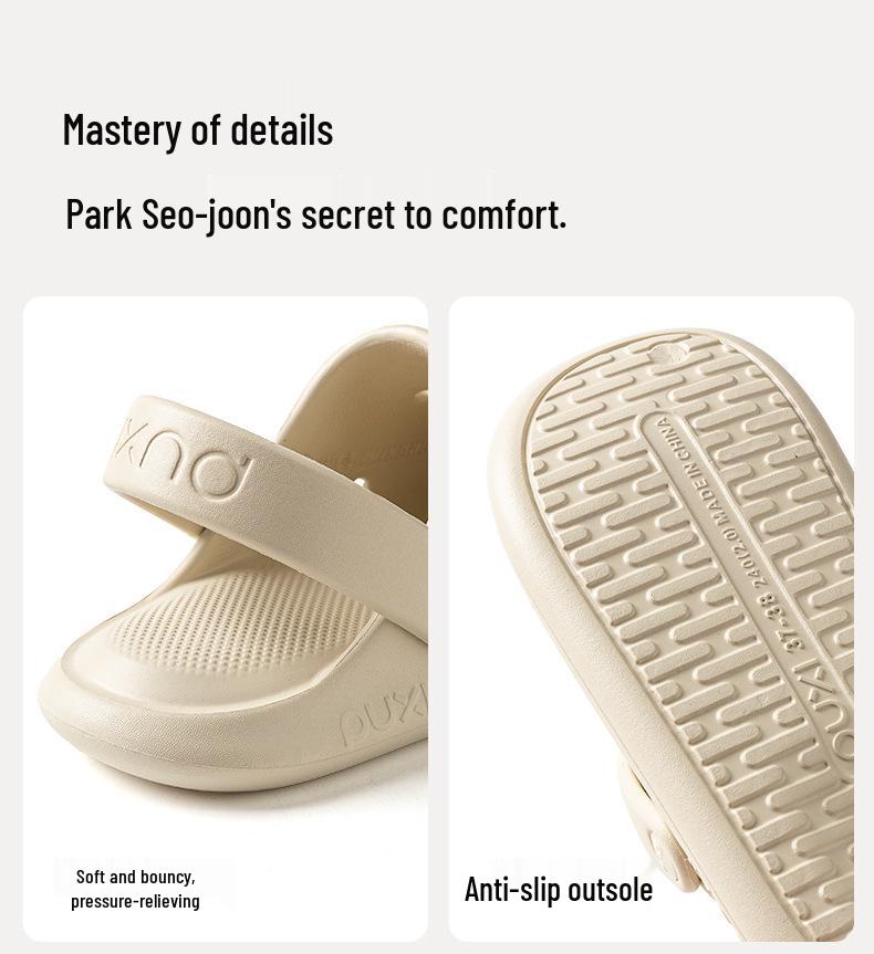 PUXI Women's Summer EVA Sandals - Soft, Elastic, Non-slip Closed-toe Slippers for Home & Outdoor Use