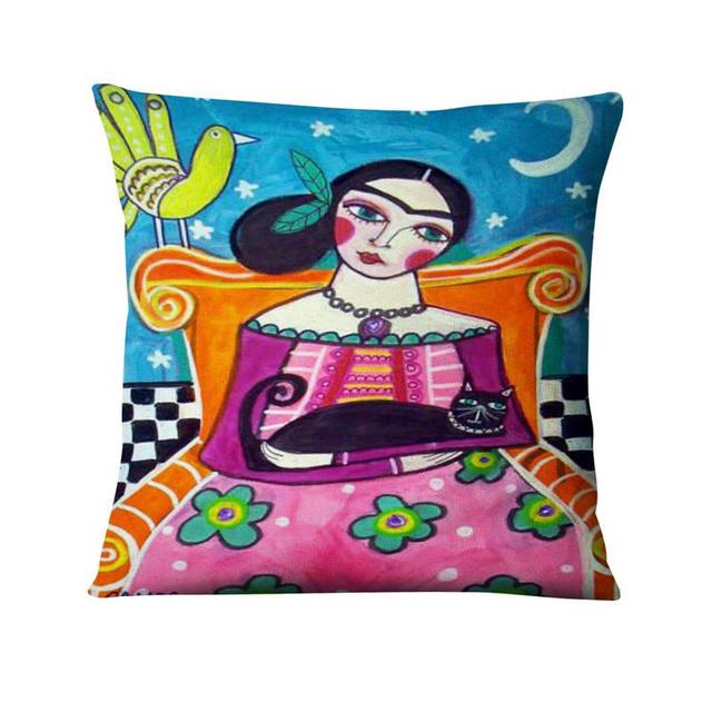 Heimkissen Dekoration Mexikanisches Mädchen Malerei Kissen Dekokissen Heimdekoration Almofadas Decorativas Para Sofa Wurfkissen