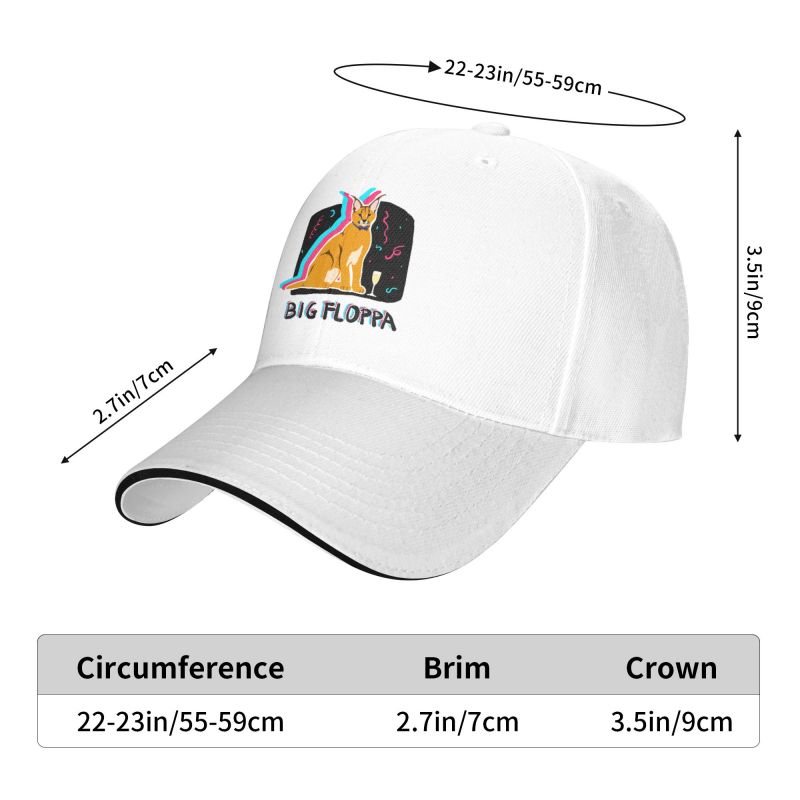 Punk Aesthetic Big Floppa Baseball Cap for Women Unisex Breathable Glitch Caracal Cat Dad Hat Sports