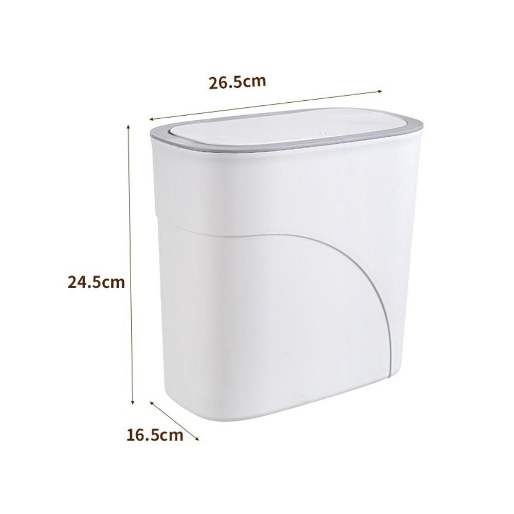 Slim Narrow Gap 11L Bathroom Trash Can with Lid Living Room Dustbin  Home Use