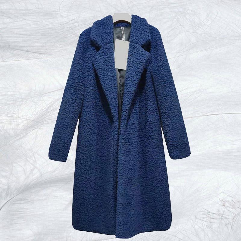 Women's Fur Coat Long Solid Color Winter Shaggy Coat