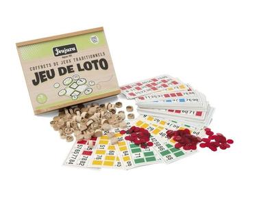 JEUJURA - Bingo Game - Wooden Box - Unisex - From 3 Years Old - 48 Wooden Bingo Cards