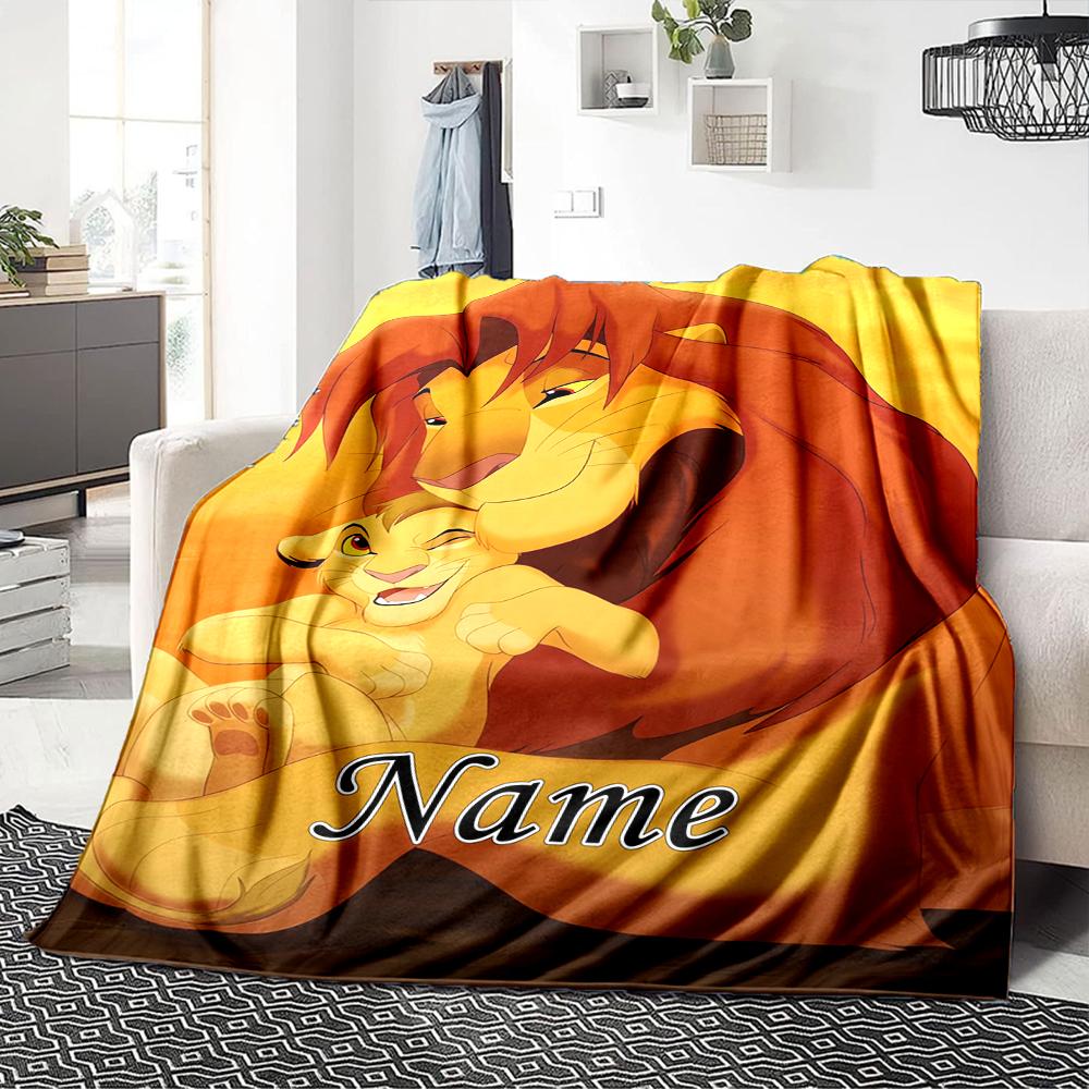 Custom Name Lion Adventure Party Blanket For Couch Bed Plush Cozy Fuzzy Blanket Super Soft Warm Blankets For Fall And Winter 0916268