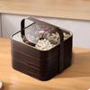 Pabei Chinese Style Wood Grain 3-Layer Candy Box with Handle