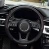 1pc Car Steering Wheel Cover Ice Silk Black For Car