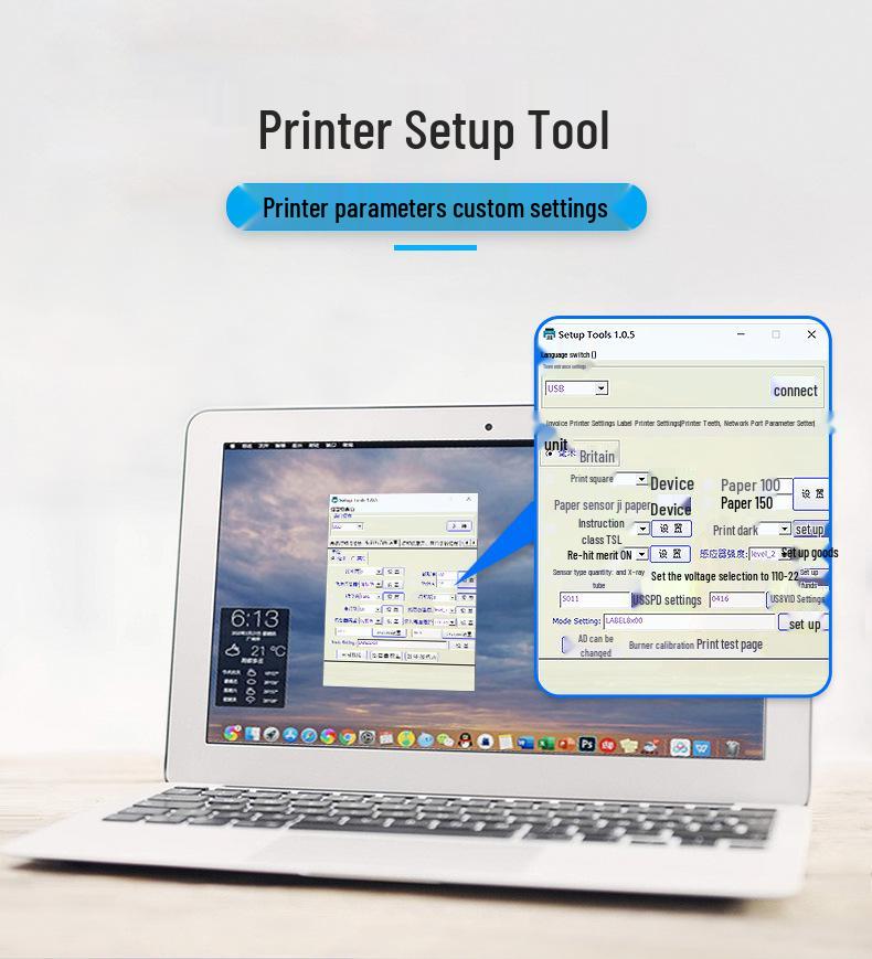 Youku TDL407H Portable Wireless Bluetooth 4" Thermal Label Printer