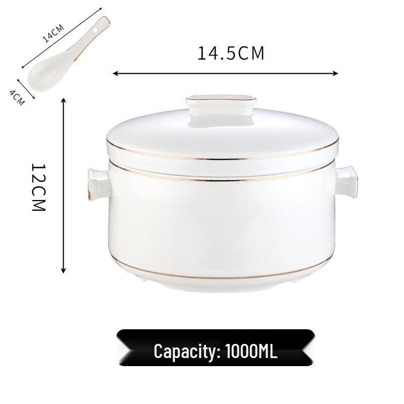 Elegant Gold Line Double-Lid Stew Pot