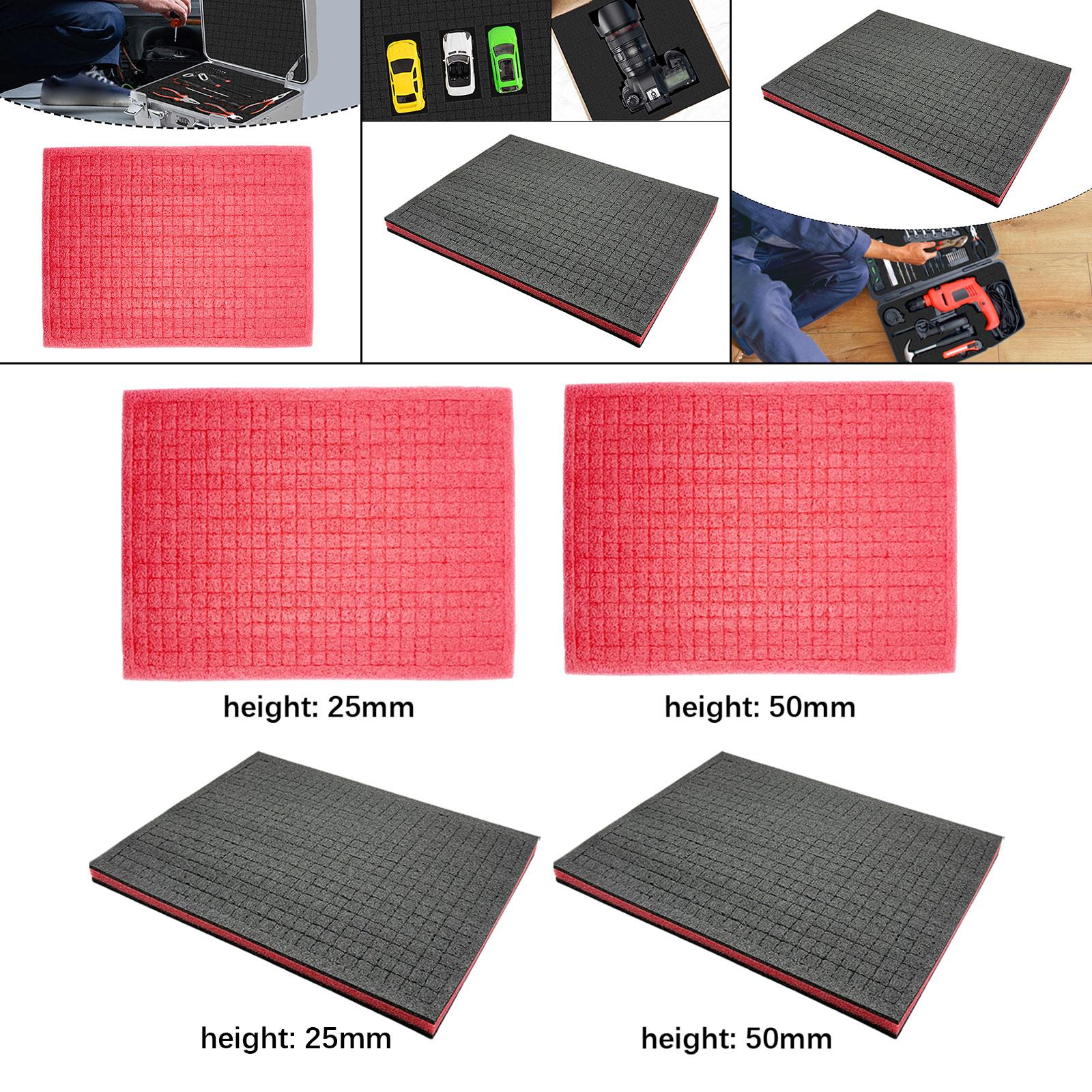 

Tool Box Foam Universal 15.75x11.81inch Shadow Insert Cushion Liner Sheet for Jewelry Drawer Transporting Game Boxes Crafts black red 2.5cm