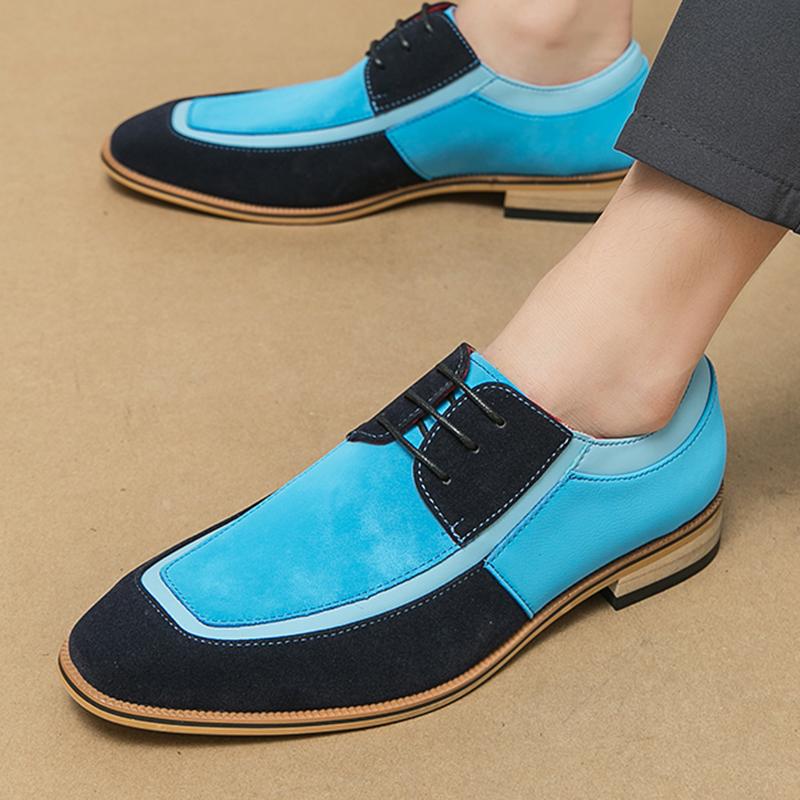 

Модный тренд Мужские новые оксфорды на шнуровке из замши в стиле пэчворк, повседневные, для джентльменов, формальные, для свадьбы, выпускного вечера, вечера встречи выпускников, Zapatillas Hombre 38