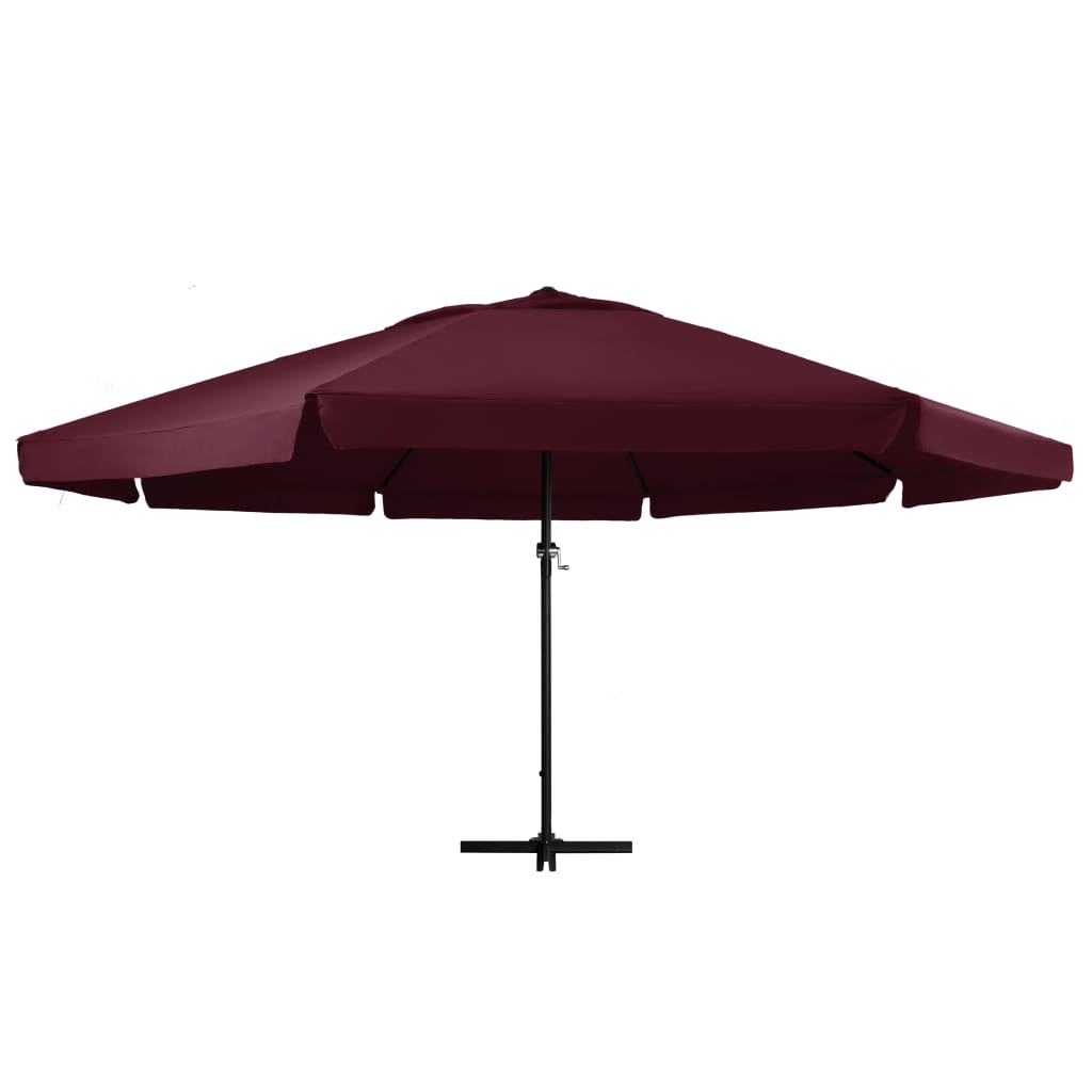 600 Cm Aluminum Mast Sun Umbrella In Burgundy Red