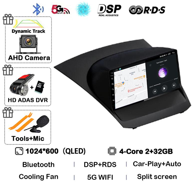 Android 14 Carplay Auto 4G+WIFI For Ford Fiesta 2009-2017 Car Radio Multimedia Stereo Video Player Navigation GPS 360 Caemra DSP