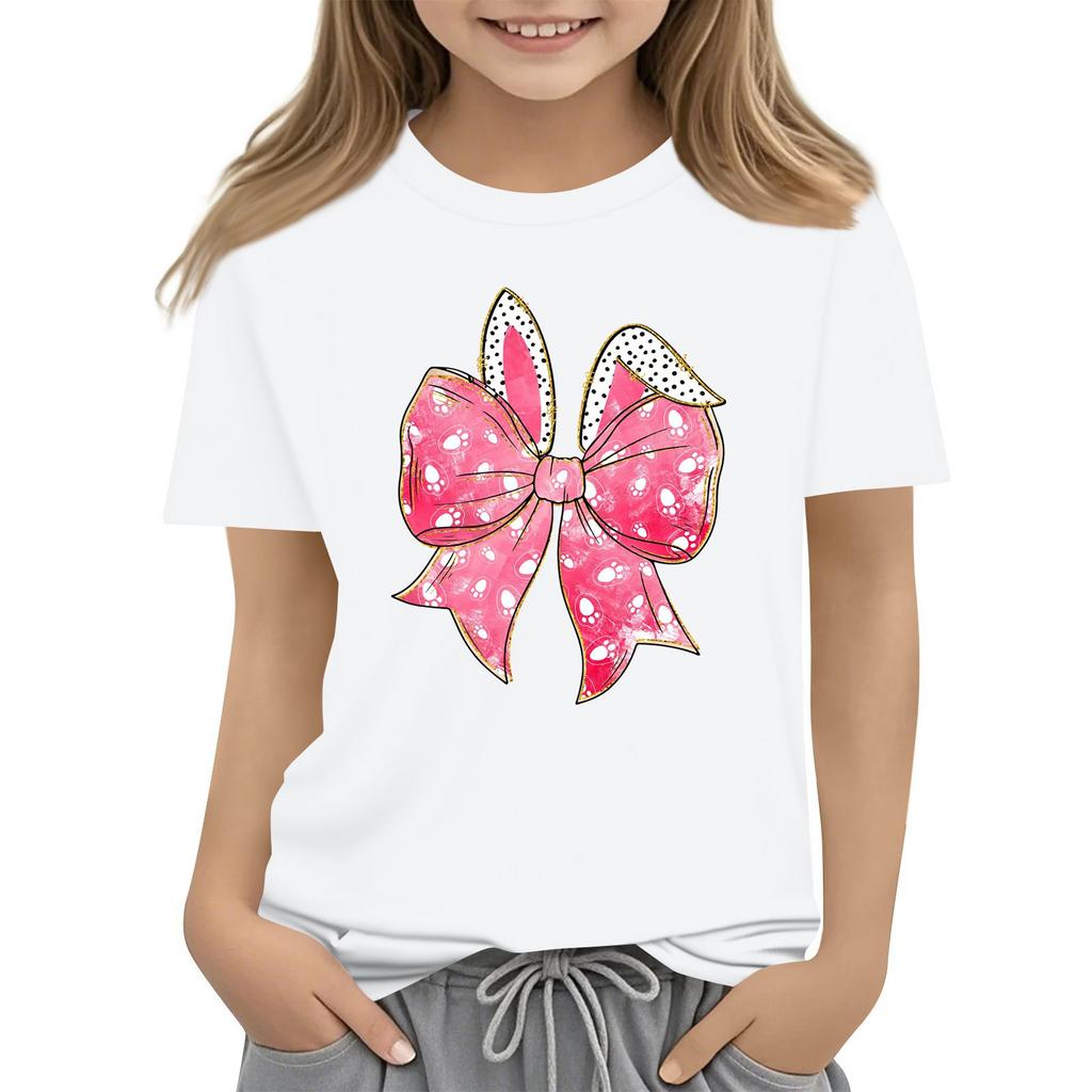 Sommer Kinder Rundhals Oberteil Ostern Kurzarm T-Shirt Oberteil Unterteile