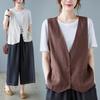 Summer Loose V Neck Sleeveless Jacket Women's Vest
