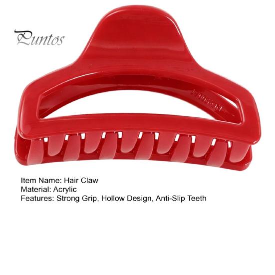 Non-slip Hair Clip Back Head Claw, Hollow Design Shark with Anti-slip Thick Claw Teeth, Lightweight Acrylic Shower for Long Macaron Color