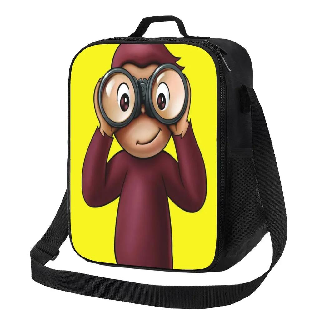 Neugieriger George Manga Isolierte Lunchtaschen für Frauen Wiederverwendbare Kühltasche Thermische Lebensmittel Bento Box Outdoor Camping Reisen