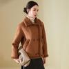 KAISER Women's Lamb Shearling Motorcycle Style Wool Coat
