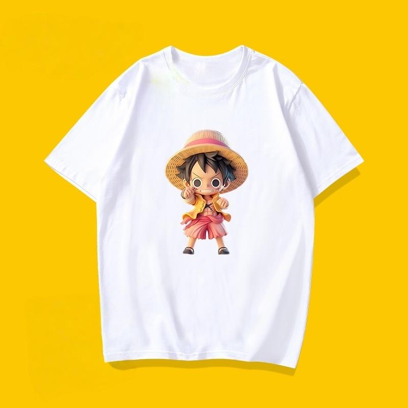

Summer 2026 One Piece Munch D Luffy Q Edition Cute Series Casual Theme 100 Cotton Print Tshirt for Unisex and Women Y2k S