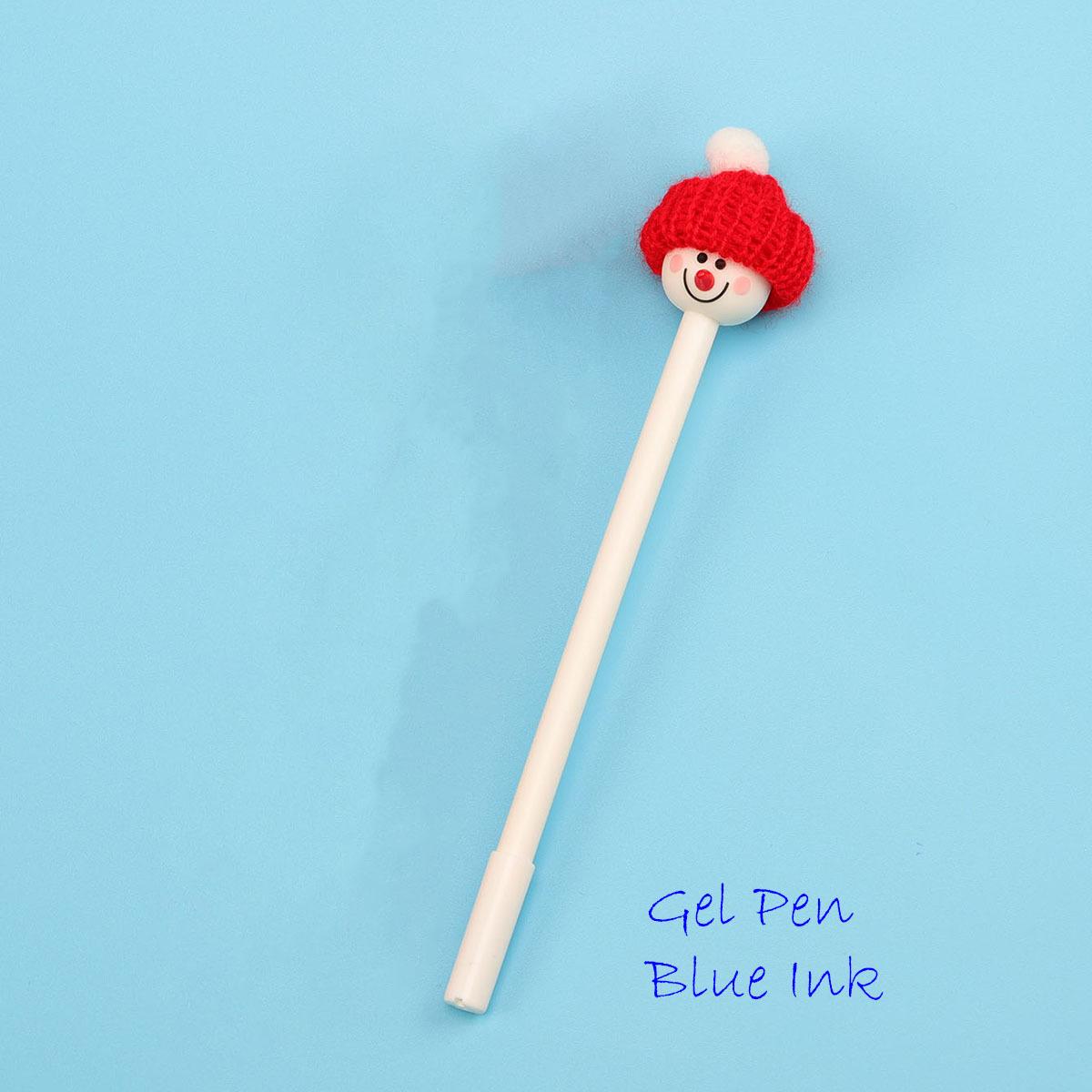 

1 шт. Милый снеговик смайлик гелевая ручка креативный пресс-офис подарок школьные принадлежности канцелярские принадлежности кавайный забавный ручка Ink Color:Blue