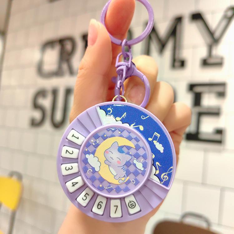 Mini Guitar Keychain with DJ Scratch Sound - Fun Musical Schoolbag Toy for Kids