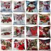 Christmas Pillow Cover Watercolor Animation Polyester Printed Cushion Cover Nordic Pillow Cover Home