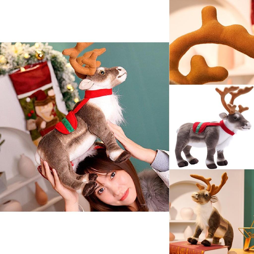 Adorable Plush Reindeer Figurine For Christmas Decoration With Realistic Features