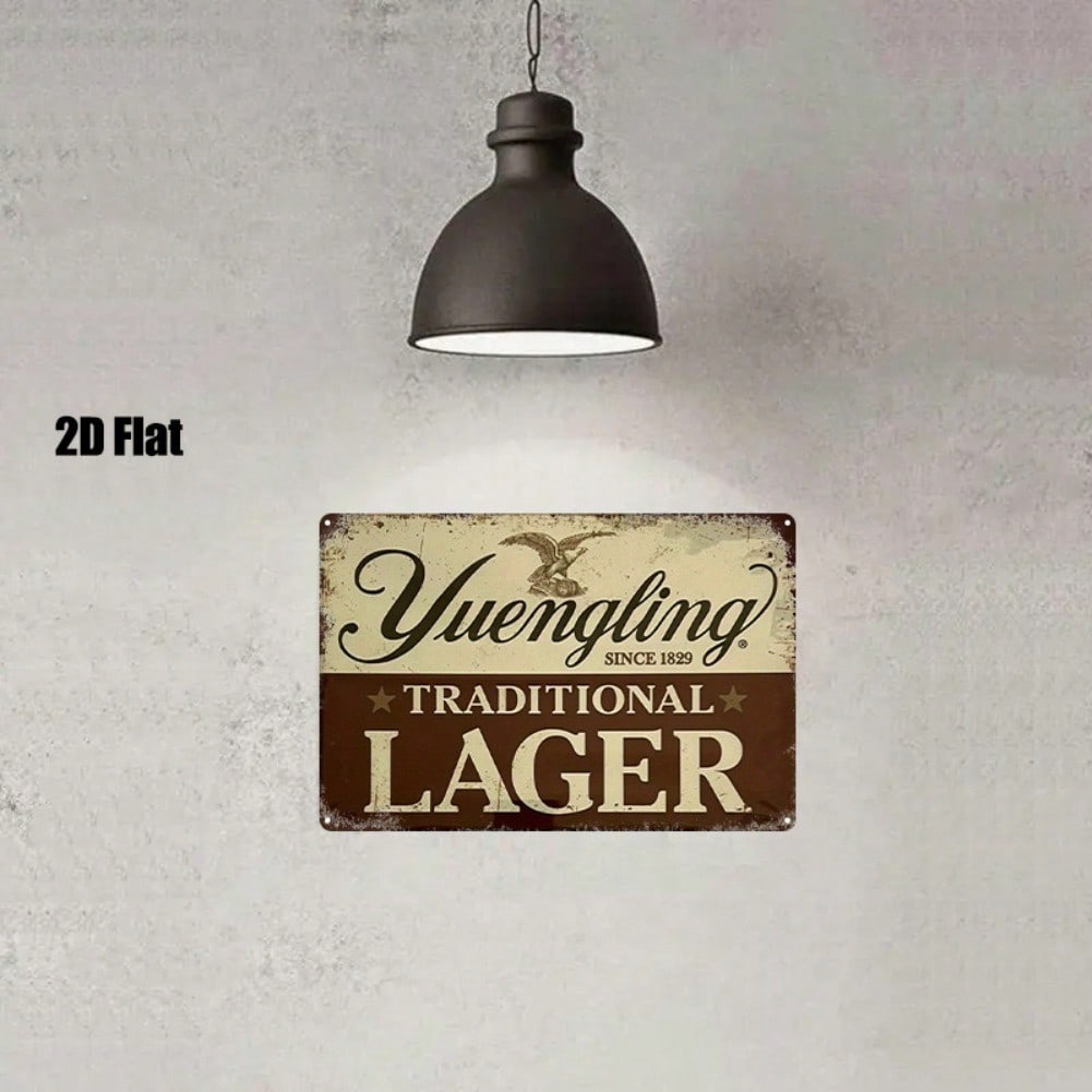 Vintage Metal Yuengling Beer Tin Sign Wall Art 8x12 Inch Eagle Decor Rustic