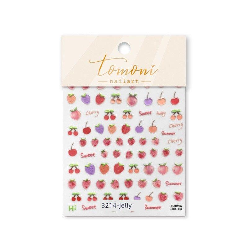 

Jelly Colorful Macaron Strawberry Cherry Nail Sticker to3214 (small strawberry) jelly