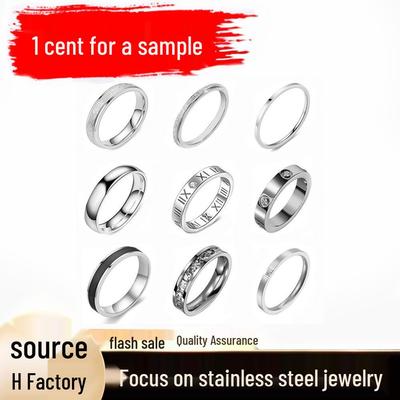 Titanstahl Damenring - Leichter Luxus Koreanischer Stil, Nicht verblassendes Edelstahlband Schmuck.