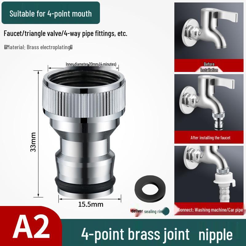 4/6-Minute Faucet Adapter & Spout Converter for Washing Machine Hose