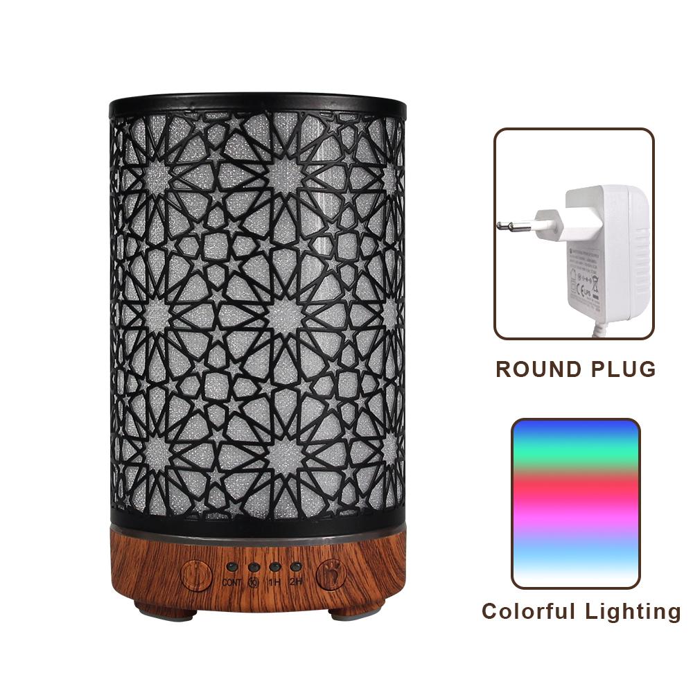 Hollow Star Aroma Diffuser Ultrasonic Air Humidifier Essential Oil Aromatherapy Cool Mist Maker for Home 100ml with LED Lights