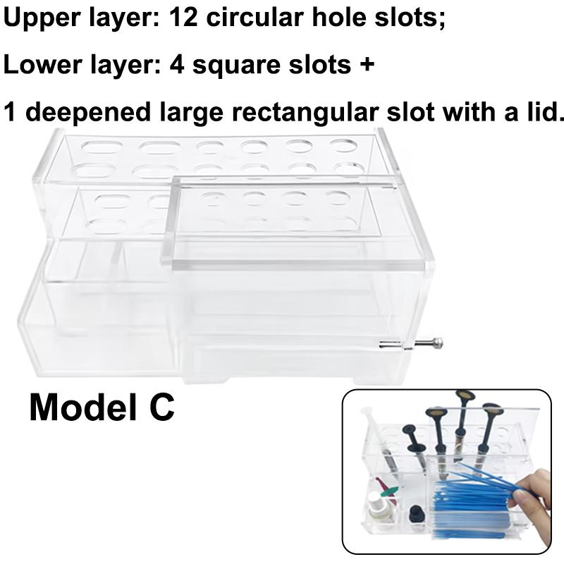 1Pcs Dental Aesthetics Resin Storage Box Adhesive Tool Holder Oral Multifunctional Storage Rack Small/Medium/Large Sizes
