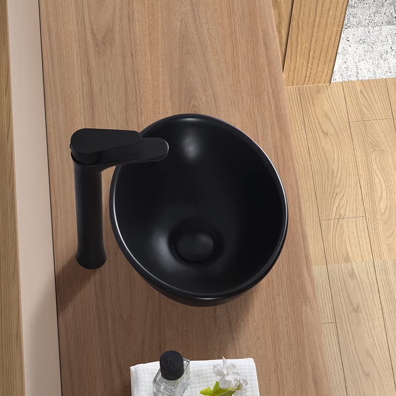 LUYI Oval Hand Washing Bowl Hand Wash Basin Washbowl Set 340x270x130mm Black