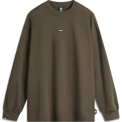 Li Ning Badfive Letter Print Loose Sweatshirt Men Sweatshirt Slate-Brown AWDUB91-1