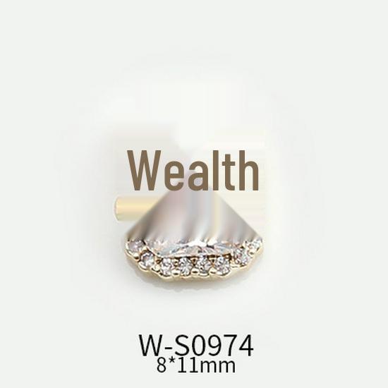 Festive Chinese Style Manicure: Lucky Bag Zirconia Ornaments with Golden Toad, Yuanbao, and Money Character Press-on Nails